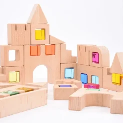 Bloques de madera con gemas de colores (40) - TickiT