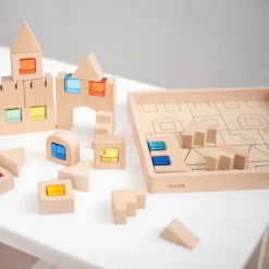 Bloques de madera con gemas de colores (40) - TickiT