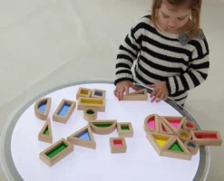 Bloques de madera de colores acrílicos (24) - TickiT