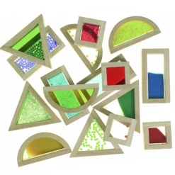 Bloques de madera de colores sensoriales (16) - TickiT