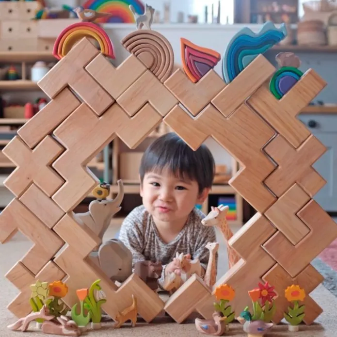 Bloques de madera natural Escaleras (19) - Grimm's