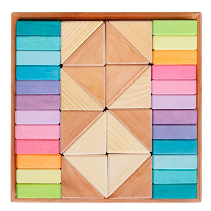 Bloques de madera Pastel Duo (40) - Grimm's