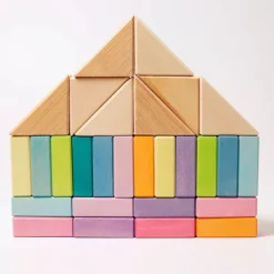Bloques de madera Pastel Duo (40) - Grimm's