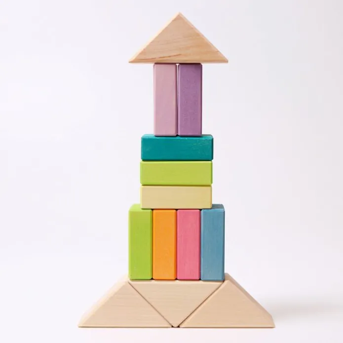 Bloques de madera Pastel Duo (40) - Grimm's