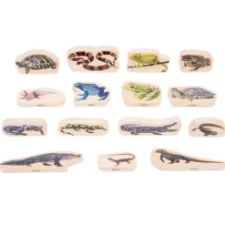 Bloques de madera Reptiles y anfibios (15) - TickiT