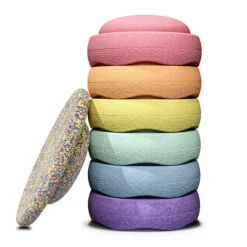 Bloques de movimiento + tabla de equilibrio Original Rainbow Pastel (6) - Stapelstein