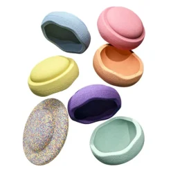 Bloques de movimiento + tabla de equilibrio Original Rainbow Pastel (6) - Stapelstein