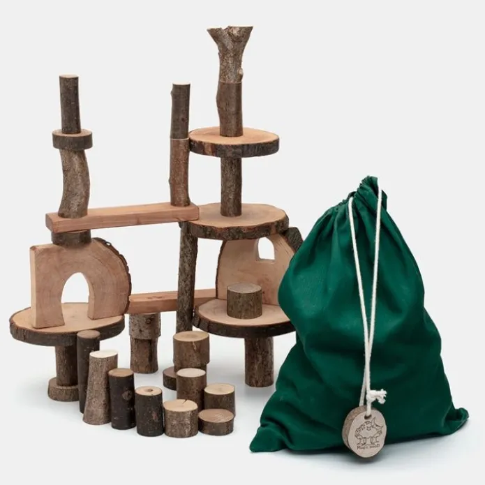 Bloques ecológicos de madera Ecoblocks con corteza (36) - Magic Wood