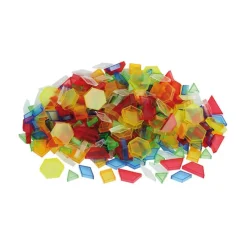 Bloques geométricos de colores translúcidos (180) - TickiT
