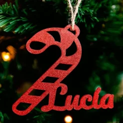 Bola para árbol de Navidad personalizada - Bastón de caramelo