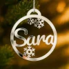 Bola para árbol de Navidad personalizada - Copos de nieve