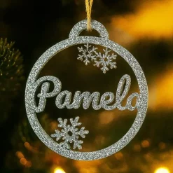 Bola para árbol de Navidad personalizada - Copos de nieve