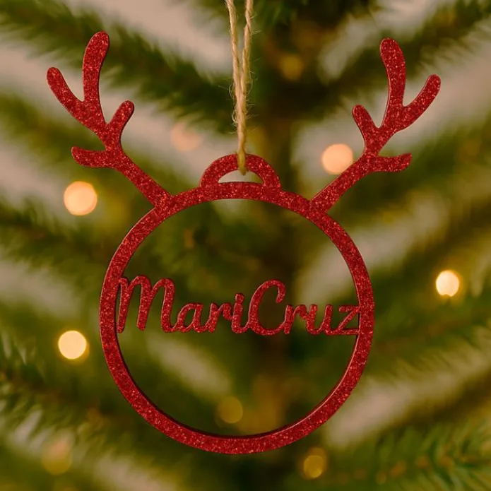 Bola para árbol de Navidad personalizada - Cuernos de reno