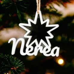 Bola para árbol de Navidad personalizada - Estrella dual