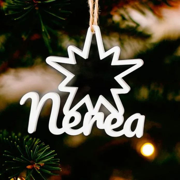 Bola para árbol de Navidad personalizada - Estrella dual