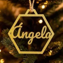 Bola para árbol de Navidad personalizada - Hexágono simple