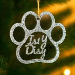 Bola para árbol de Navidad personalizada - Huella de mascota