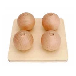 Bolas redondas en base de madera - Montessori