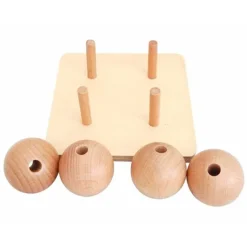 Bolas redondas en base de madera - Montessori
