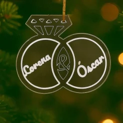 Bola transparente para árbol de Navidad personalizada - Alianzas con nombres