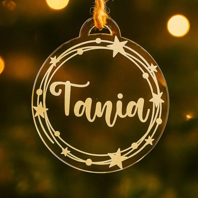Bola transparente para árbol de Navidad personalizada - Estrellas