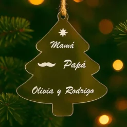Bola transparente para árbol de Navidad personalizada - Familia Árbol
