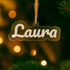 Bola transparente para árbol de Navidad personalizada - Nombre