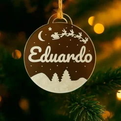 Bola transparente para árbol de Navidad personalizada - Paisaje nevado