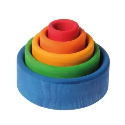 Boles apilables de madera colores arcoíris Blue (5) - Grimm's
