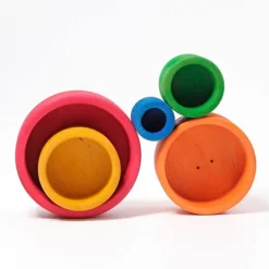 Boles apilables de madera colores arcoíris Red (5) - Grimm's