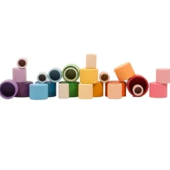 Boles de madera nido apilables de colores (24) - Grapat