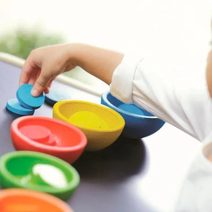 Boles de madera para clasificación de colores - PlanToys