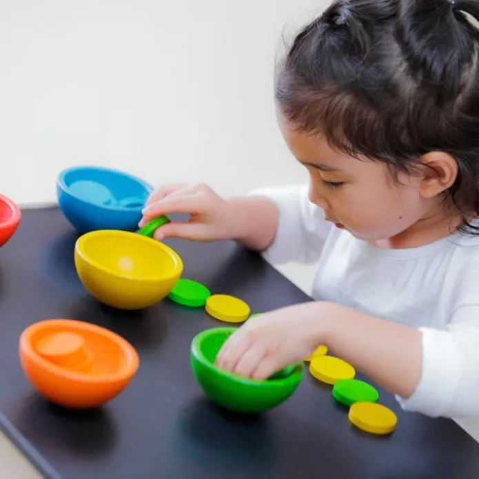 Boles de madera para clasificación de colores - PlanToys