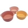 Boles y colador de silicona coral y amarillo para bandeja Play Tray (3) - Inspire My Play