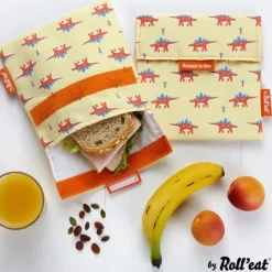 Bolsa reutilizable de tela Dino Snack'n'Go Animals - Roll'eat
