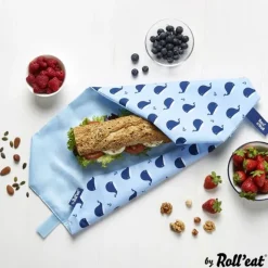 Bolsa reutilizable de tela Whales Snack'n'Go Animals - Roll'eat