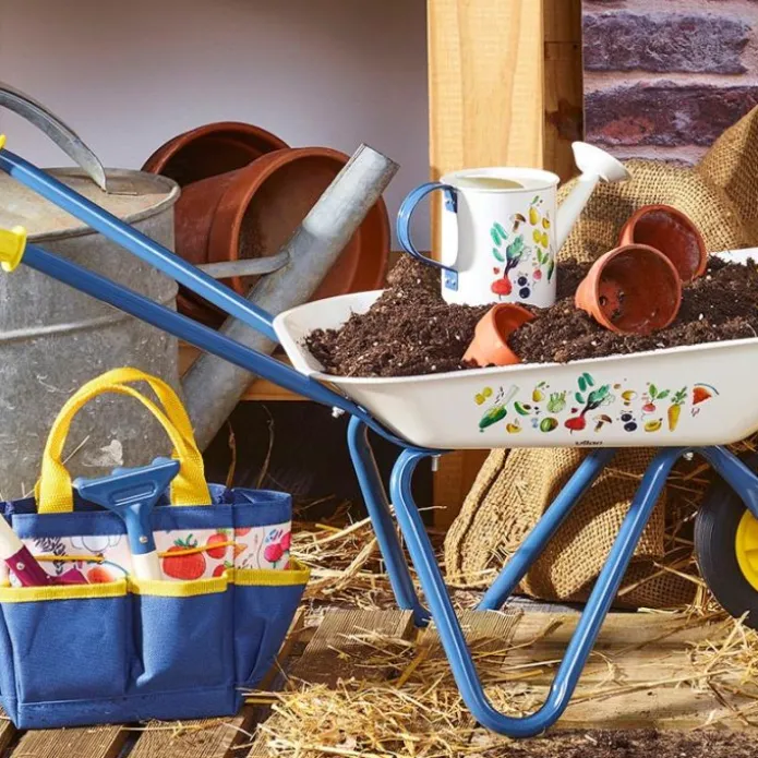 Bolso para jardín hortalizas con regadera, pala, rastrillo y espátula - Vilac