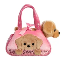 Bolso rosa con peluche perro Labrador - Fancy Pals