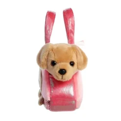 Bolso rosa con peluche perro Labrador - Fancy Pals