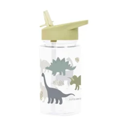 Botella con pajita Dinosaurios 450 ml - A Little Lovely Company