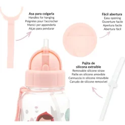 Botella de tritán con pajita Mouse Fairies 500 ml - Tutete