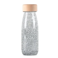 Botella sensorial flotante transparente y plateado Float Bottle - Petit Boum