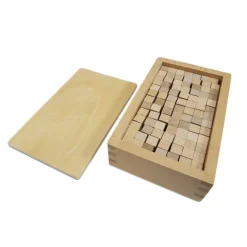 Caja con 273 cubos de madera para la Torre Rosa - Montessori