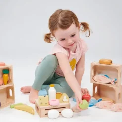 Caja con 7 lácteos y huevos de madera - Mentari