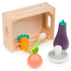 Caja con 5 verduras de madera - Mentari