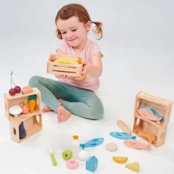 Caja con 5 verduras de madera - Mentari
