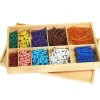 Caja de madera con perlas y barras Decanomio - Montessori