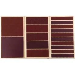 Caja de madera con 3 tablas liso-rugoso - Montessori