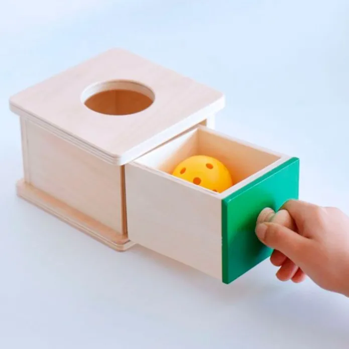 Caja de permanencia de madera con cajón - Montessori