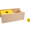 Caja de permanencia de madera con pelota - Montessori